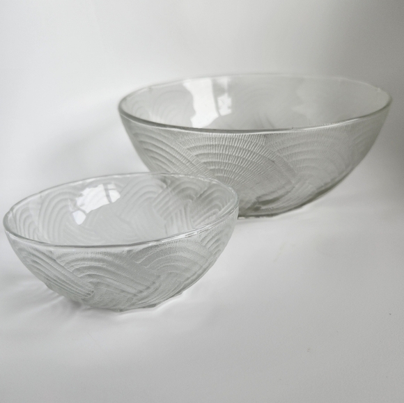 Vintage Pasari Wicker Pattern Glass Chip'N Dip Bowl Set - Picture 7 of 14